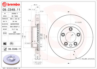 Disco de freio 09.C549.11