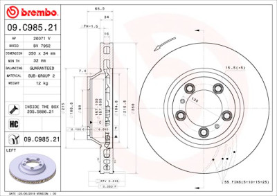 Disco de freio 09.C985.21
