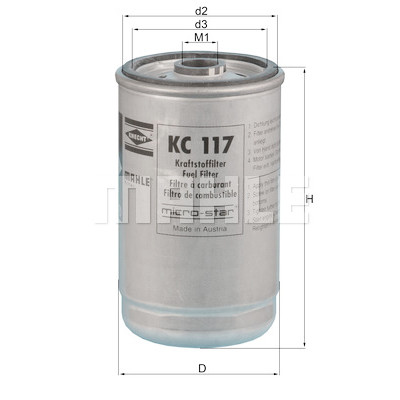 Filtro de combustível MAHLE ORIGINAL KC 117
