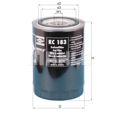 Filtro de combustível MAHLE ORIGINAL KC 183