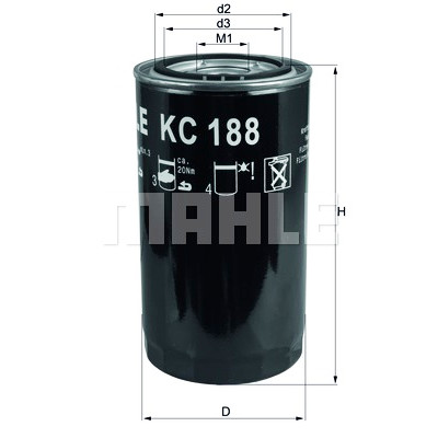 Filtro de combustível MAHLE ORIGINAL KC 188