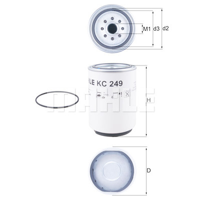 Filtro de combustível MAHLE ORIGINAL KC 249D