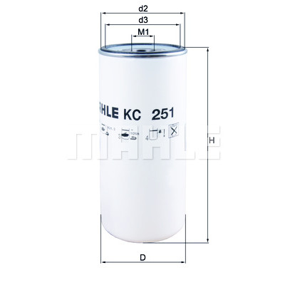 Filtro de combustível MAHLE ORIGINAL KC 251