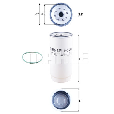 Filtro de combustível MAHLE ORIGINAL KC 296D