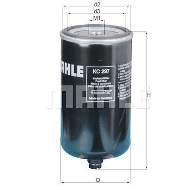 Filtro de combustível MAHLE ORIGINAL KC 297