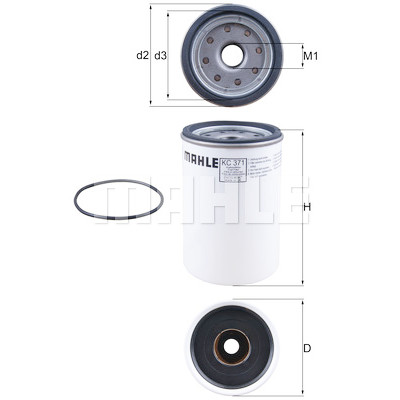 Filtro de combustível MAHLE ORIGINAL KC 371D