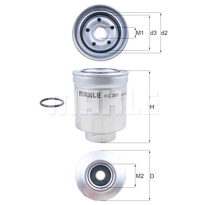 Filtro de combustível MAHLE ORIGINAL KC 389D