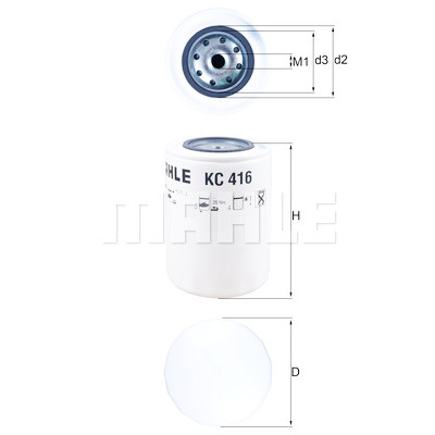 Filtro de combustível MAHLE ORIGINAL KC 416