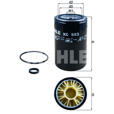 Filtro de combustível MAHLE ORIGINAL KC 553D