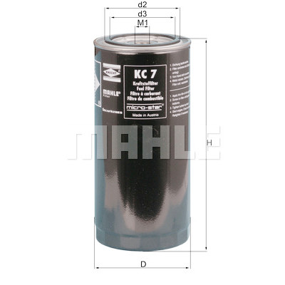Filtro de combustível MAHLE ORIGINAL KC 7