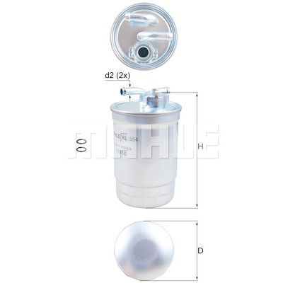 Filtro de combustível MAHLE ORIGINAL KL 554D