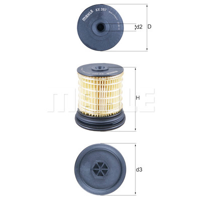 Filtro de combustível MAHLE ORIGINAL KX 397