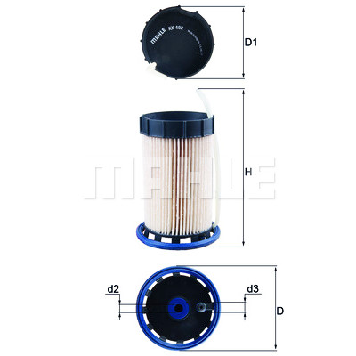 Filtro de combustível MAHLE ORIGINAL KX 492