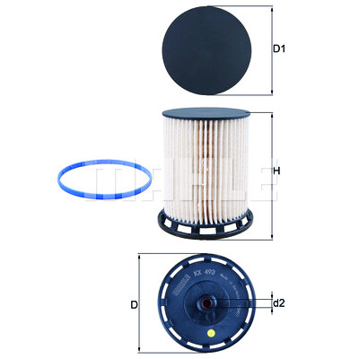 Filtro de combustível MAHLE ORIGINAL KX 493D