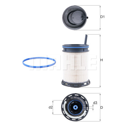 Filtro de combustível MAHLE ORIGINAL KX 494D