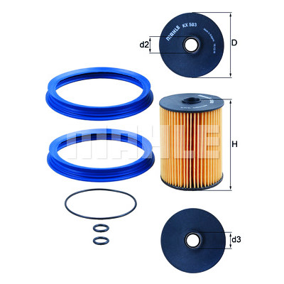 Filtro de combustível MAHLE ORIGINAL KX 503D