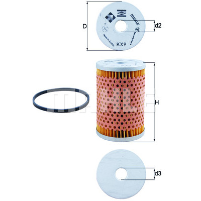 Filtro de combustível MAHLE ORIGINAL KX 9D