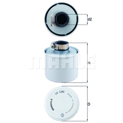 Filtro de ar MAHLE ORIGINAL LX 1245