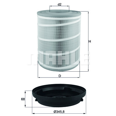 Filtro de ar MAHLE ORIGINAL LX 3480 KIT