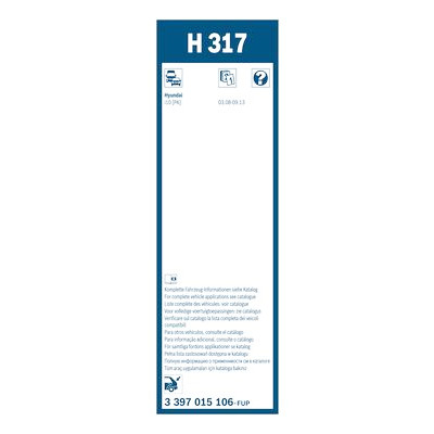 Palhetas de limpador de para-brisa BOSCH 3 397 015 106