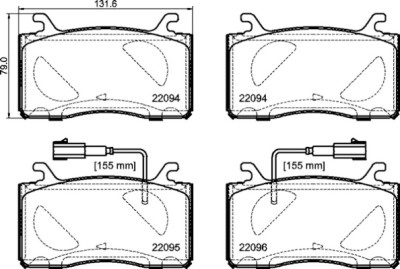 Jogo de 4 pastilhas de freio BREMBO P 23 187