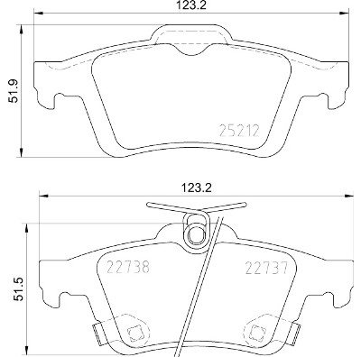 Jogo de 4 pastilhas de freio BREMBO P 24 216