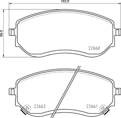 Jogo de 4 pastilhas de freio BREMBO P 50 144
