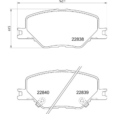 Jogo de 4 pastilhas de freio BREMBO P 59 096