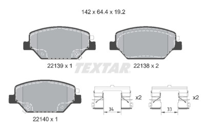 Pastilhas de freio TEXTAR 2213901