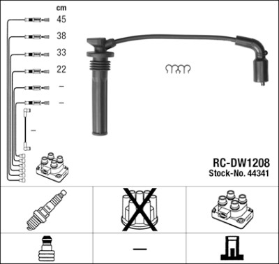 Conjunto de cabos de ignição NGK 44341