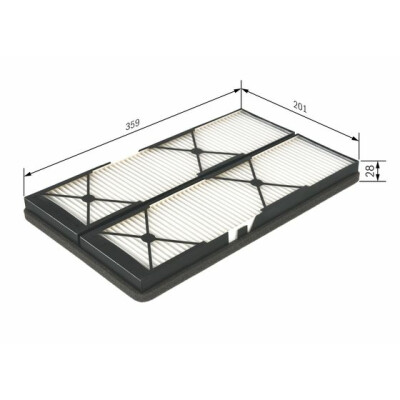 Filtro de ar de cabine BOSCH 1 987 432 044