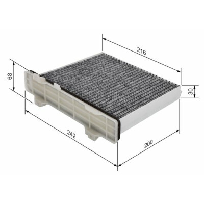 Filtro de ar de cabine BOSCH 1 987 432 498