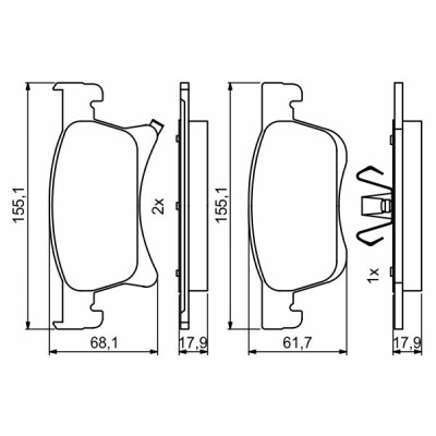 Conjunto de 4 pastilhas de freio BOSCH 0 986 494 823