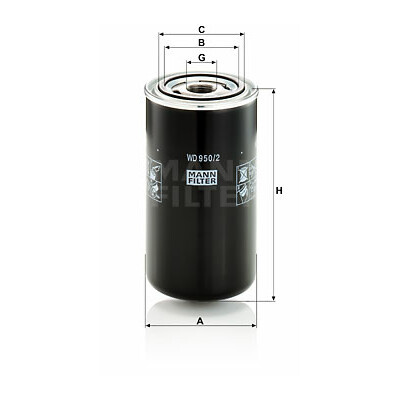 Filtro hidráulico, transmissão automática MANN-FILTER WD 950/2