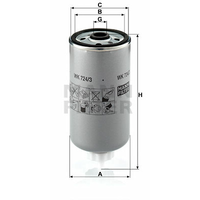 Filtro de combustível MANN-FILTER WK 724/3