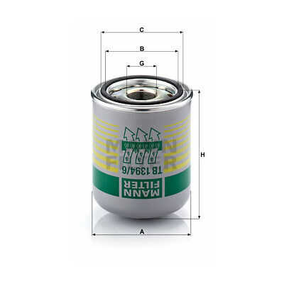 Cartucho secador de ar, sistema de ar comprimido MANN-FILTER TB 1394/6 x
