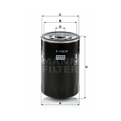 Filtro, sistema hidráulico do operador MANN-FILTER W 1150/91