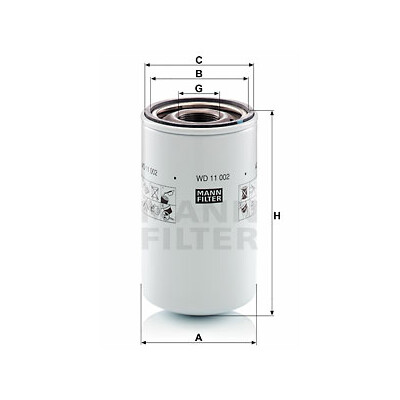Filtro, sistema hidráulico do operador MANN-FILTER WD 11 002