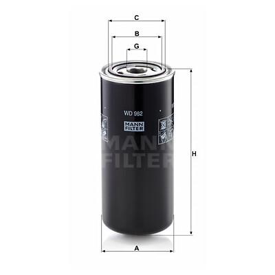 Filtro de óleo MANN-FILTER WD 962