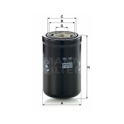 Filtro hidráulico, transmissão automática MANN-FILTER WH 945