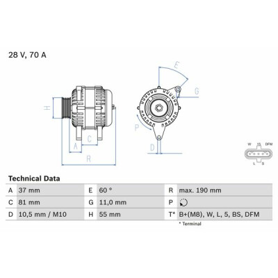 Alternador BOSCH 0 986 045 160