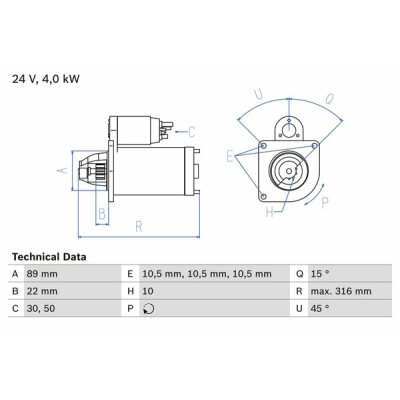 Motor de partida BOSCH 0 986 022 990