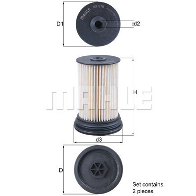 Filtro de combustível MAHLE ORIGINAL KX 516/S