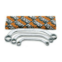 Conjunto de 3 chaves poligonais duplas meia-lua