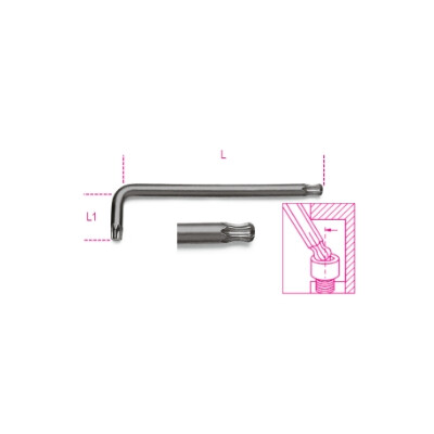Chave de deslocamento de cabeça esférica para parafusos de cabeça cilíndrica Torx® T55