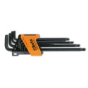 Conjunto de 8 chaves de cabeça esférica, modelo longo, para parafusos de cabeça Torx®
