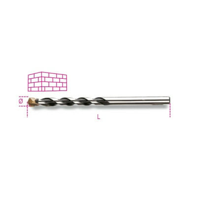 Broca para alvenaria série curta de aço fresado, com ponta de carboneto de diâmetro 10 MM