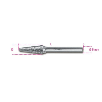 Lima rotativa em metal duro diâmetro 9,5 mm