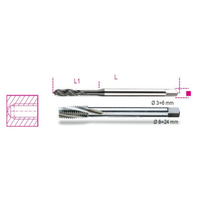 Macho de máquina de passo grosso para furos cegos em aço HSS M 18 X 2,5