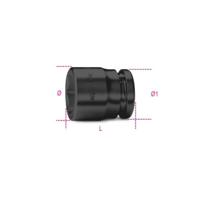 Soquete de impacto com quadrado fêmea 3/4, soquete hexagonal, série normal, fosfatado 1,7/16 diâmetro 53,5 MM